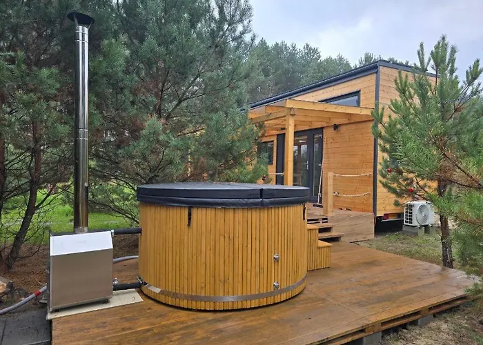 Oaza Święty Spokój - Tiny House z Balią i Jacuzzi przy rzece Narew Rogozno  zdjęcie